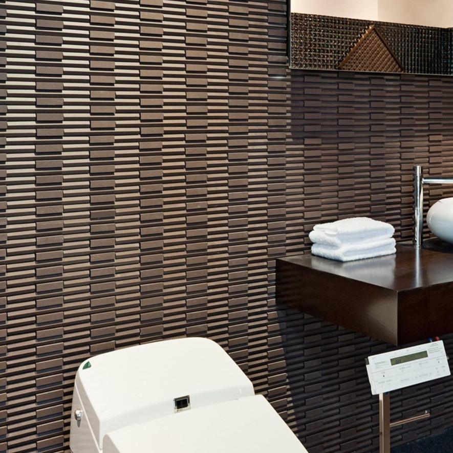 Japanese ceramic wall tiles Rhythmic II Sample in White from Mittsu Japanese Tiles