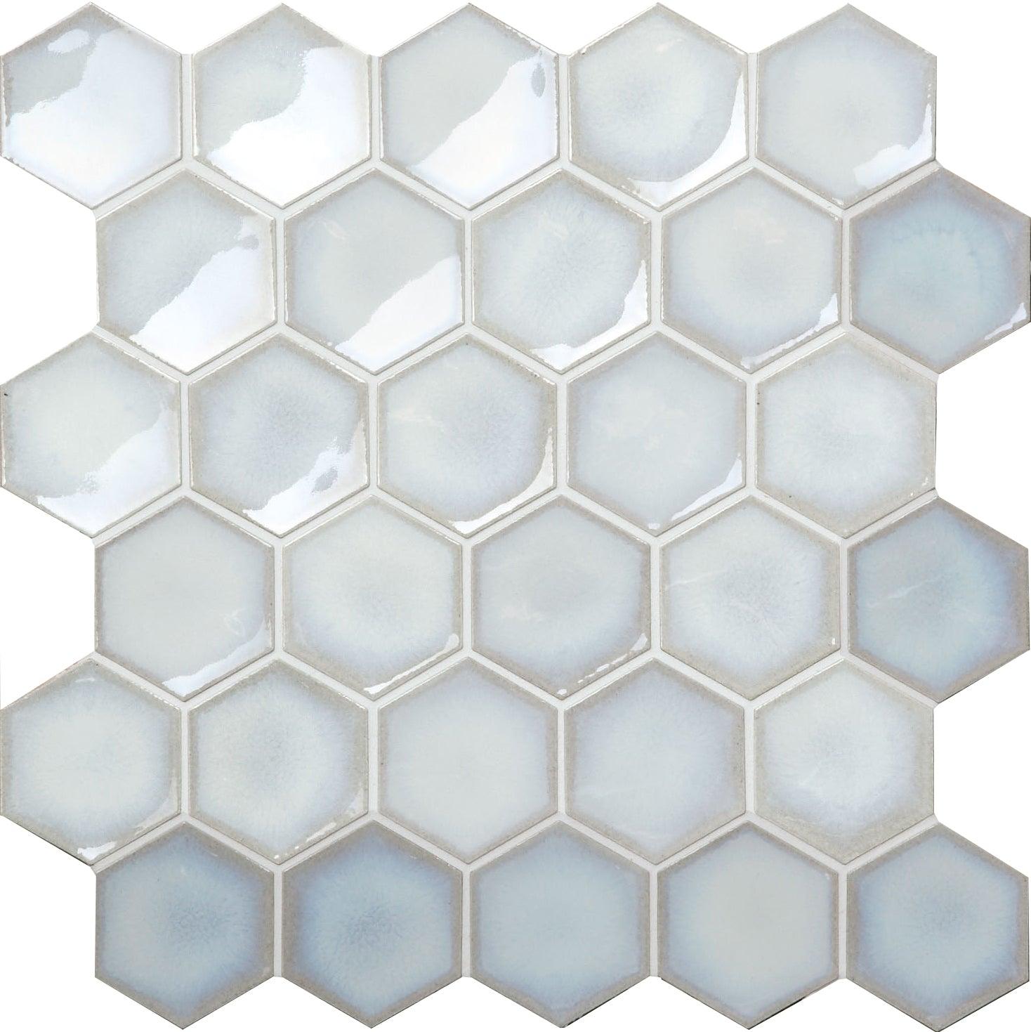 Japanese ceramic wall tiles Roku in White from Mittsu Japanese Tiles