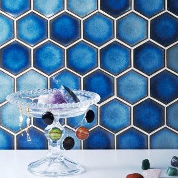 Japanese ceramic wall tiles Roku Sample in White from Mittsu Japanese Tiles