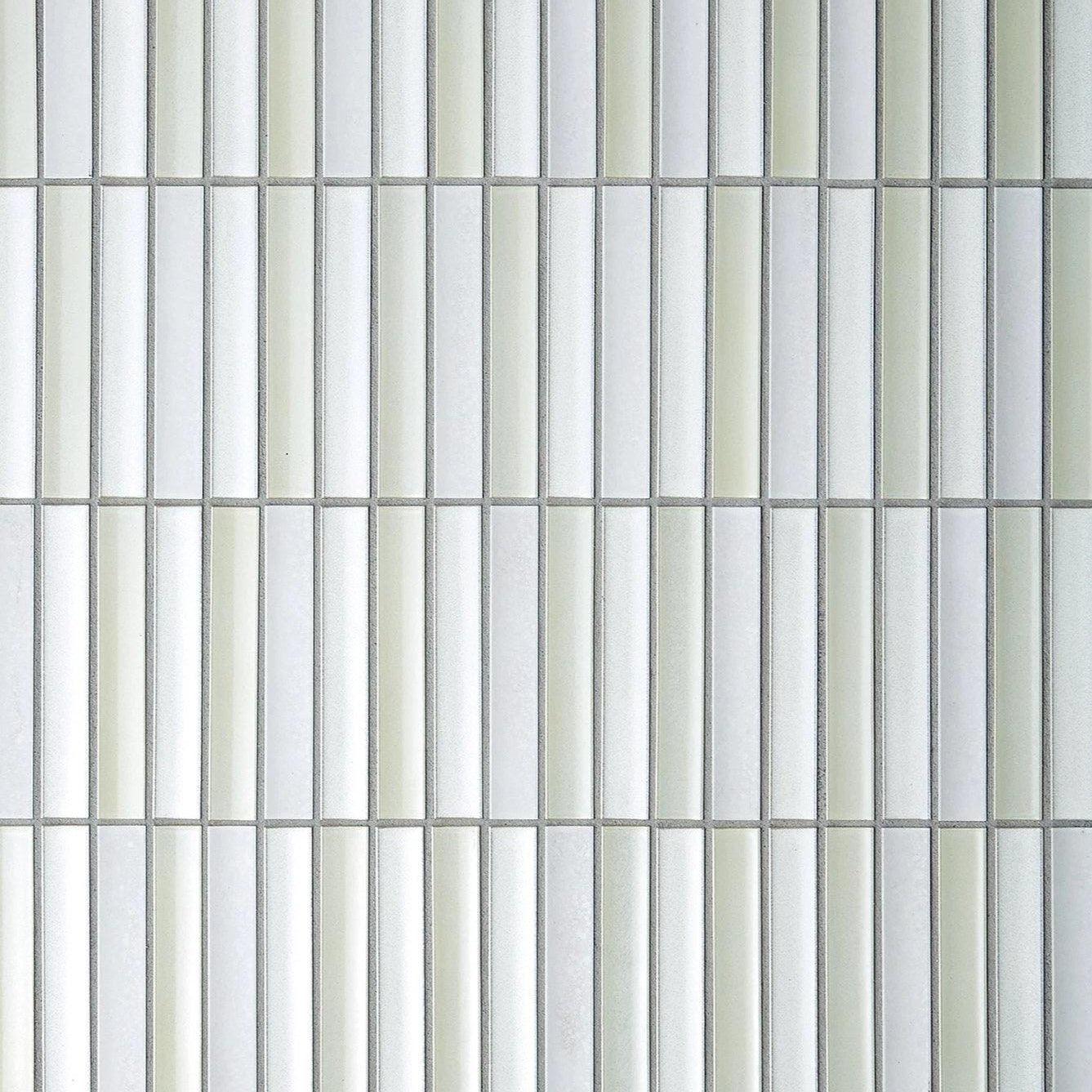 Japanese ceramic wall tiles Sairin Sample in White Mix from Mittsu Japanese Tiles