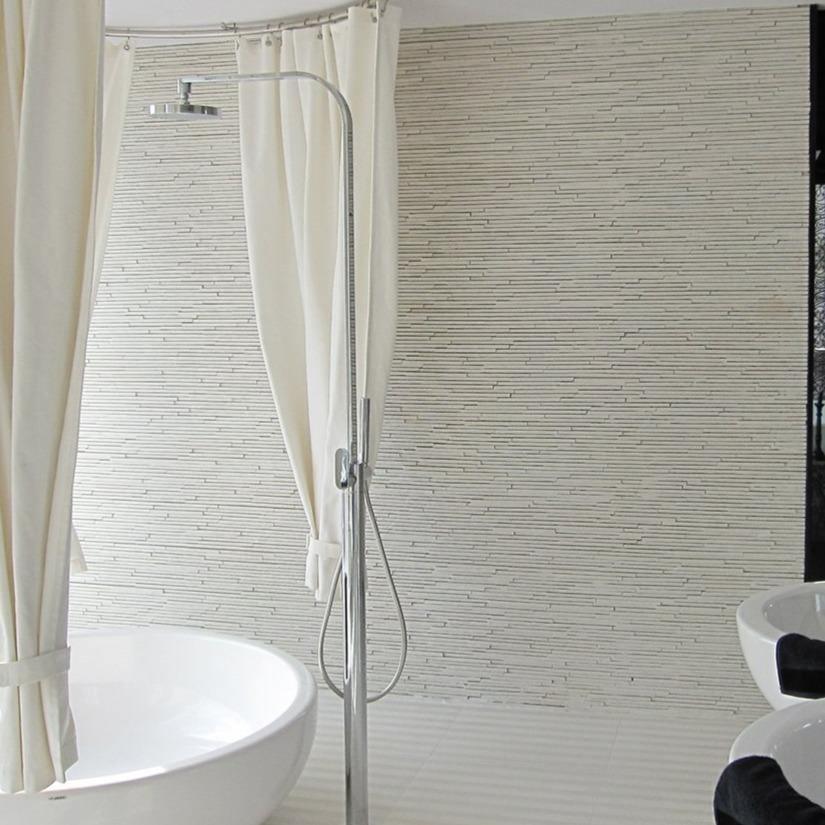 Japanese ceramic wall tiles Sentousai Sample in White from Mittsu Japanese Tiles