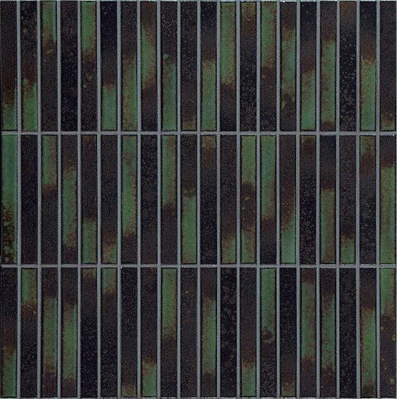 Japanese ceramic wall tiles Yohen in Dark Green Mix from Mittsu Japanese Tiles