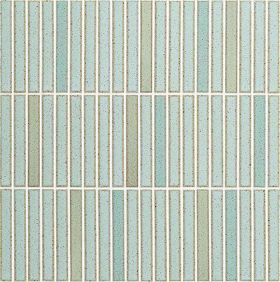 Japanese ceramic wall tiles Yohen in Turquoise Green Mix from Mittsu Japanese Tiles