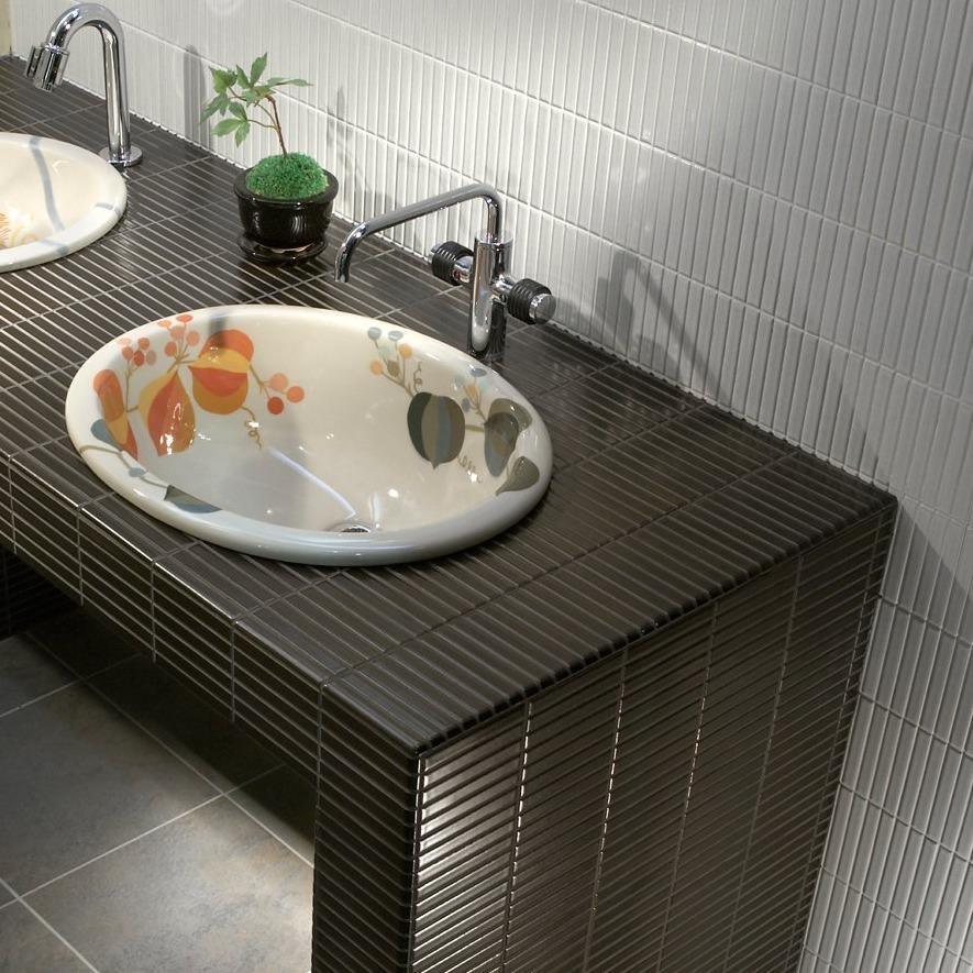 Japanese ceramic wall tiles Yohen Sample in Henna Mix from Mittsu Japanese Tiles