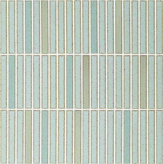 Japanese ceramic wall tiles Yohen Sample in Turquoise Green Mix from Mittsu Japanese Tiles