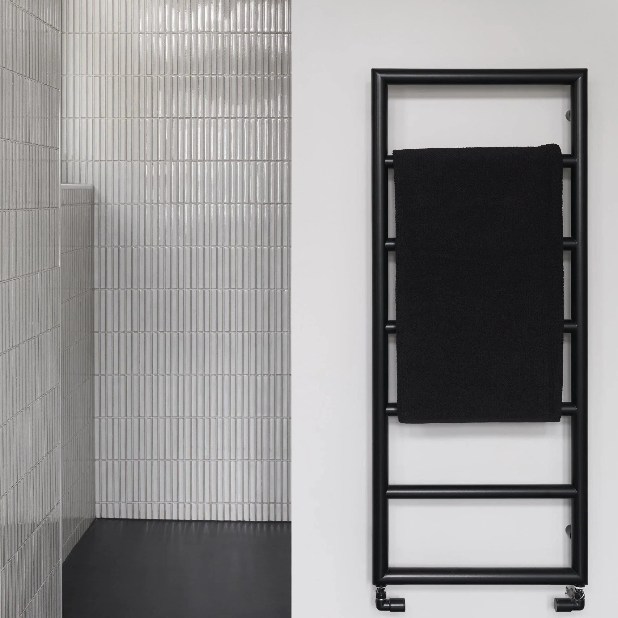 Japanese ceramic wall tiles Yuki Border in Terracotta from Mittsu Japanese Tiles