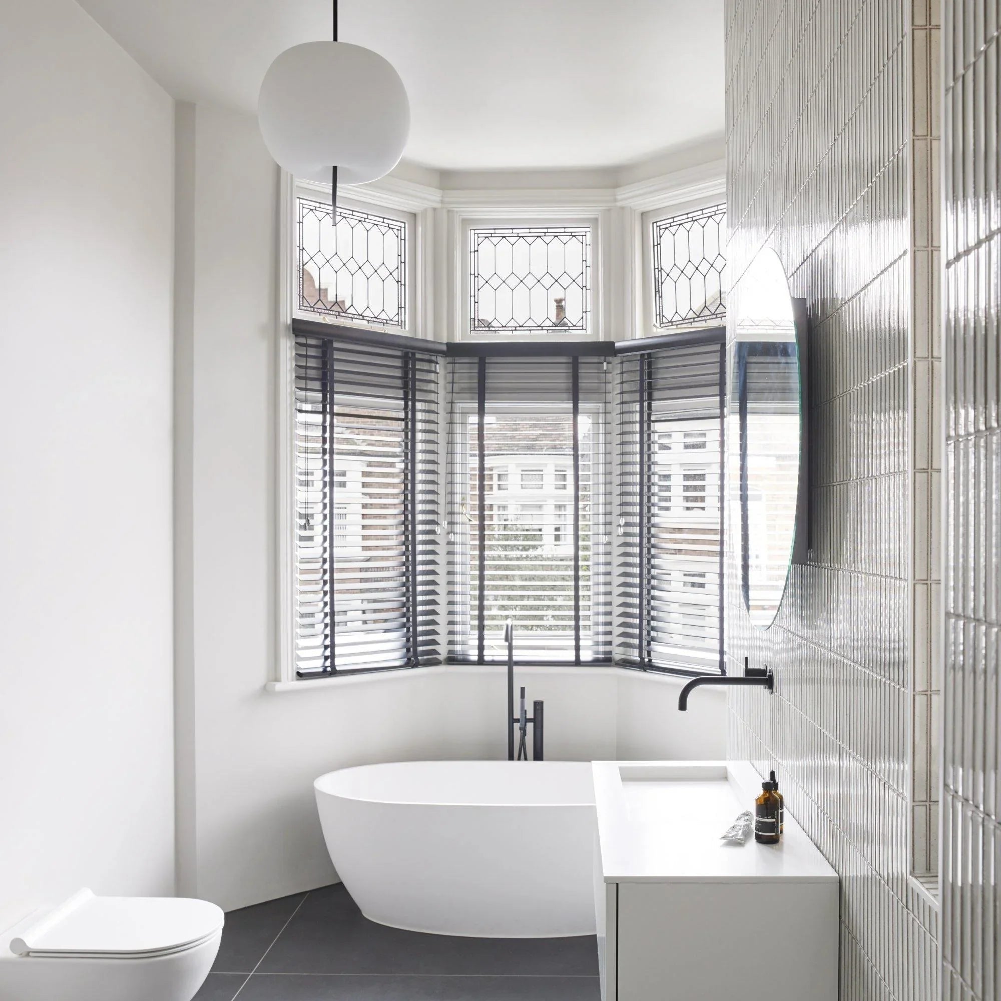 Japanese ceramic wall tiles Yuki Border in Black from Mittsu Japanese Tiles