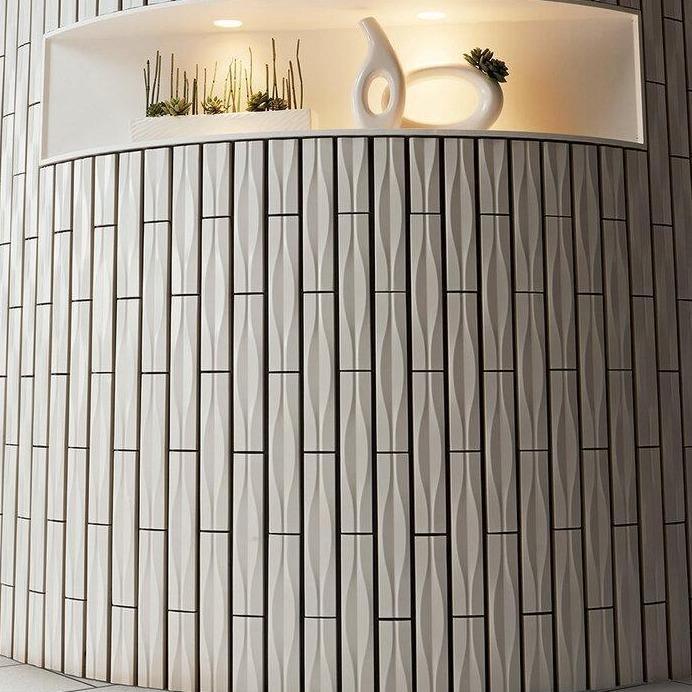 Japanese ceramic wall tiles Yumon in White from Mittsu Japanese Tiles