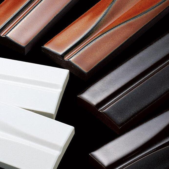 Japanese ceramic wall tiles Yumon Sample in White from Mittsu Japanese Tiles