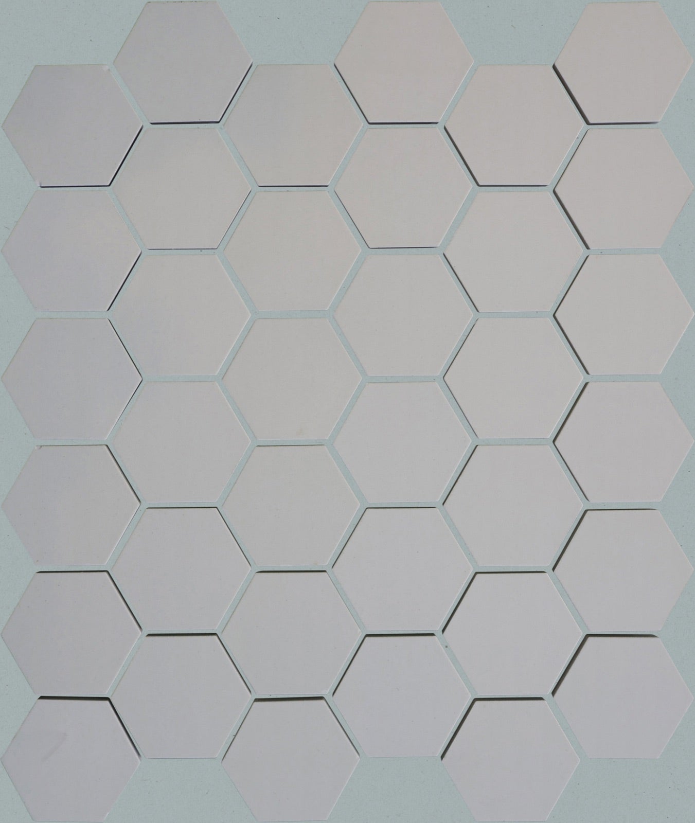 Hanikamu tiles shown with simulated grey grout