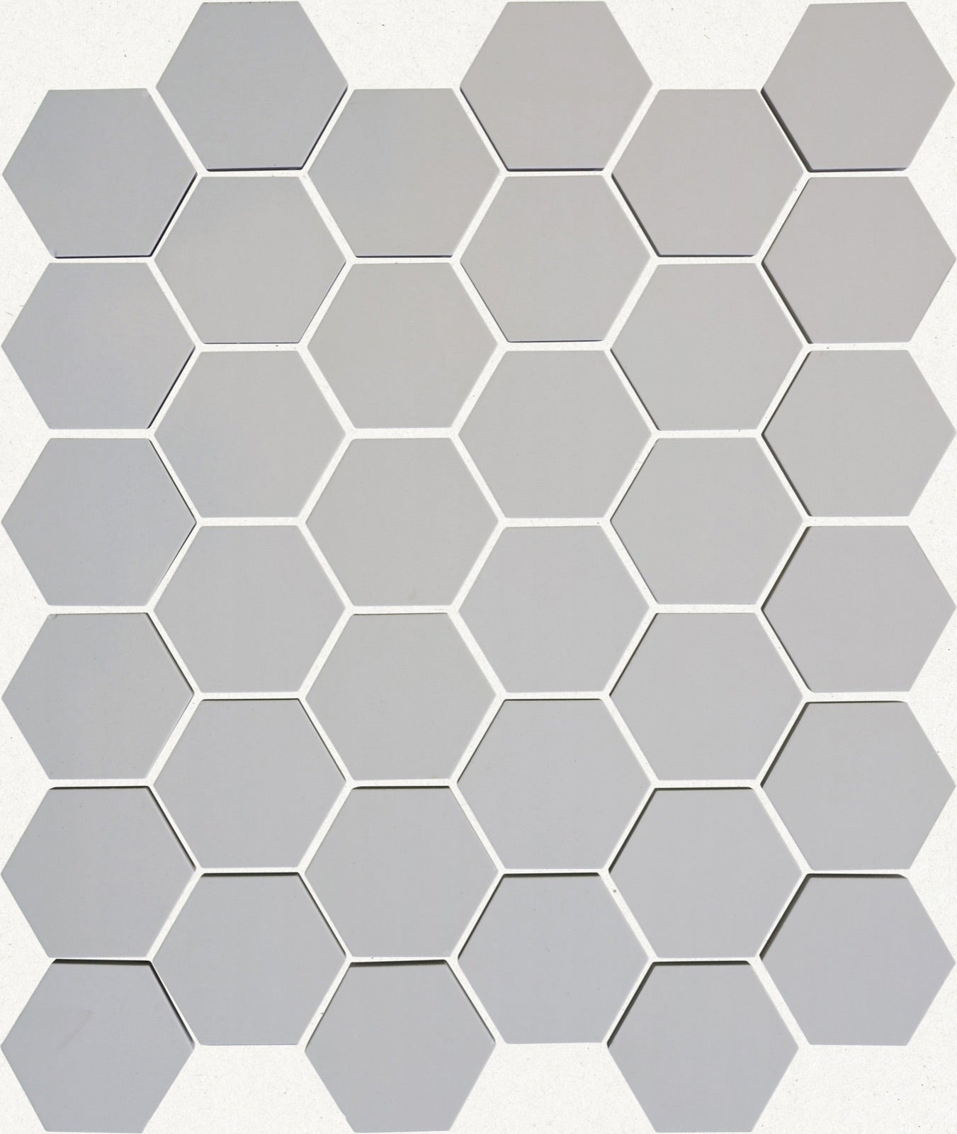 Hanikamu tiles shown with simulated light grout