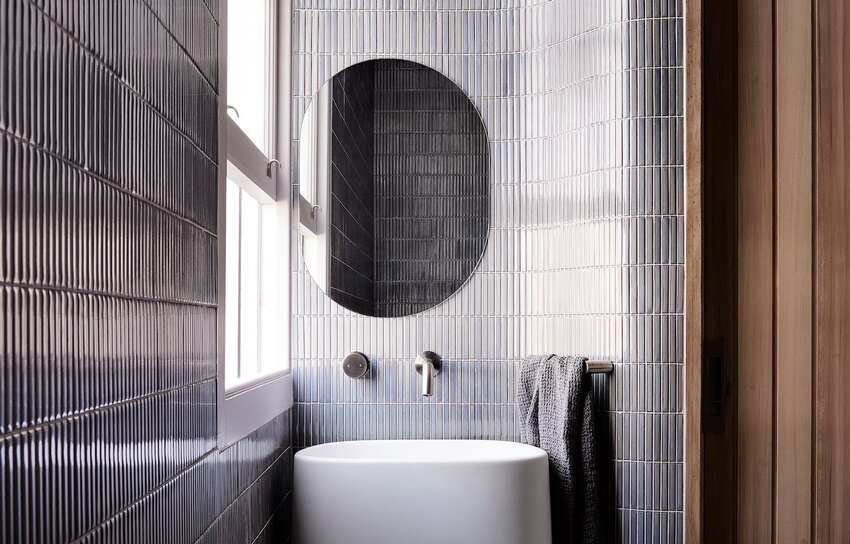 Smooth glazed tile installed in a bathroom