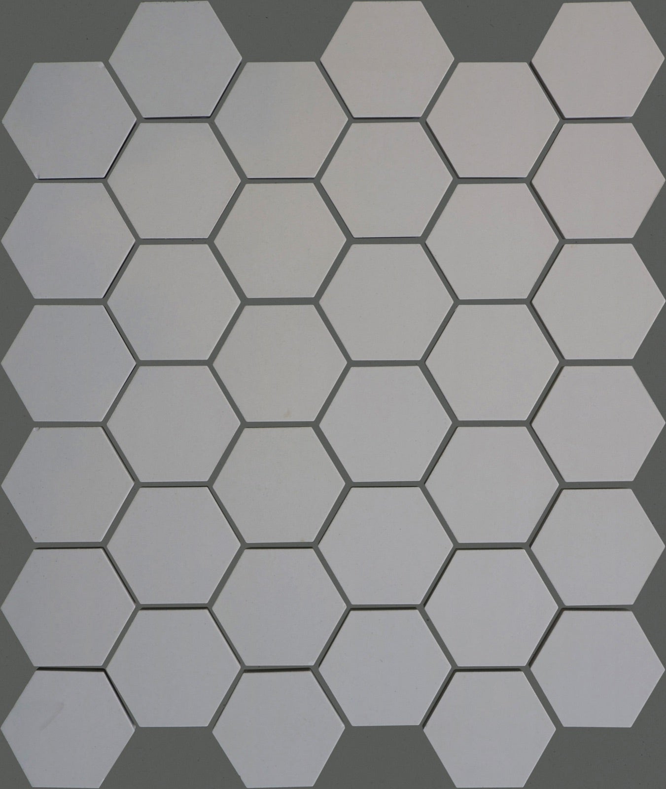 Hanikamu tiles shown with simulated dark grout